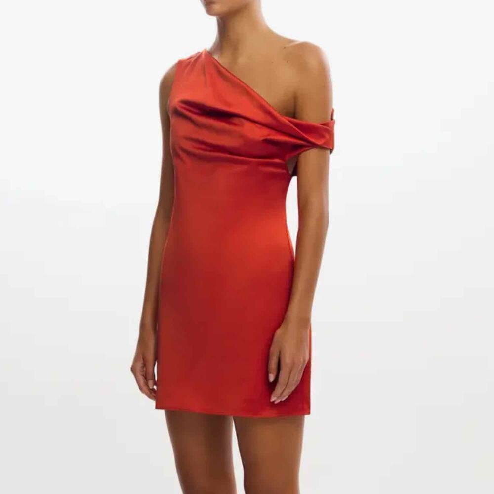 Significant Other Becca One-Shoulder Satin Cocktail
Minidress Size US 6